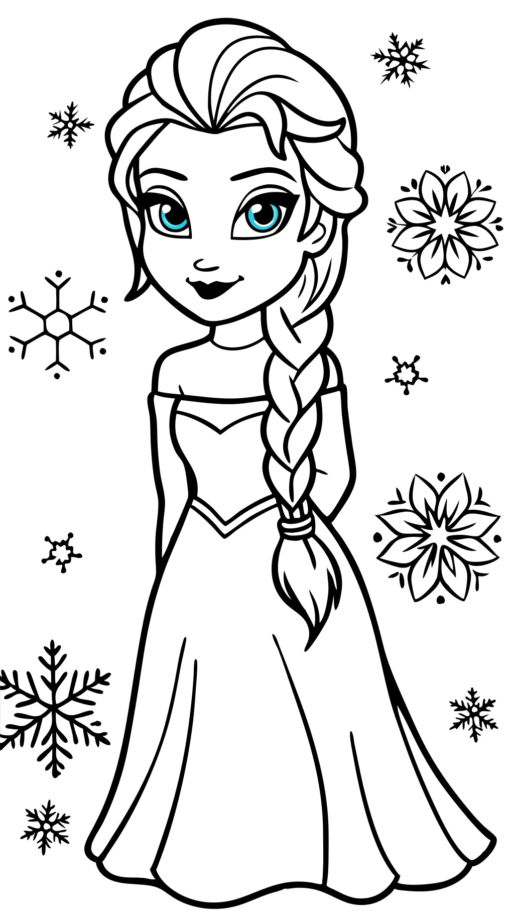 Página para colorear de Elsa imprimible